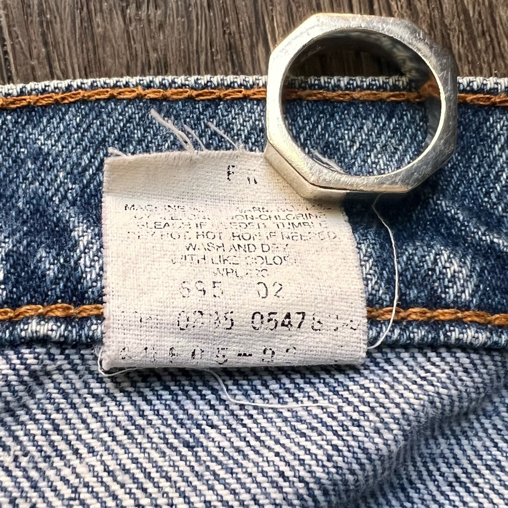 Vintage Levi's 505 Orange Tab Straight Cut Acid Wash Jeans - Picture 4 of 10